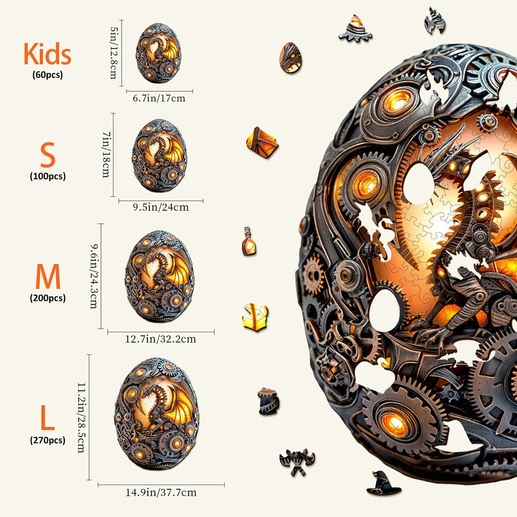 Mechanical Dragon Egg Wooden Jigsaw Puzzle