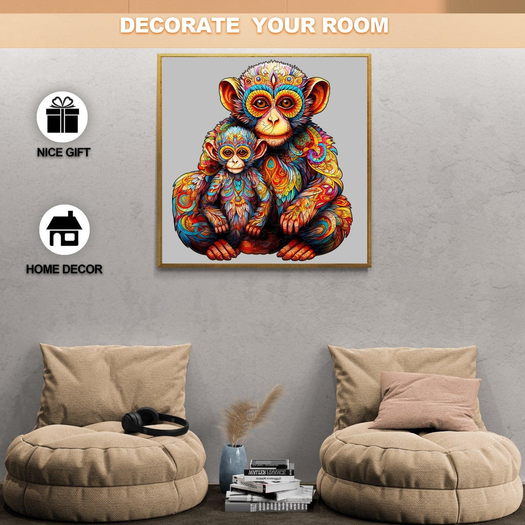 Monkey Family Wooden Jigsaw Puzzle