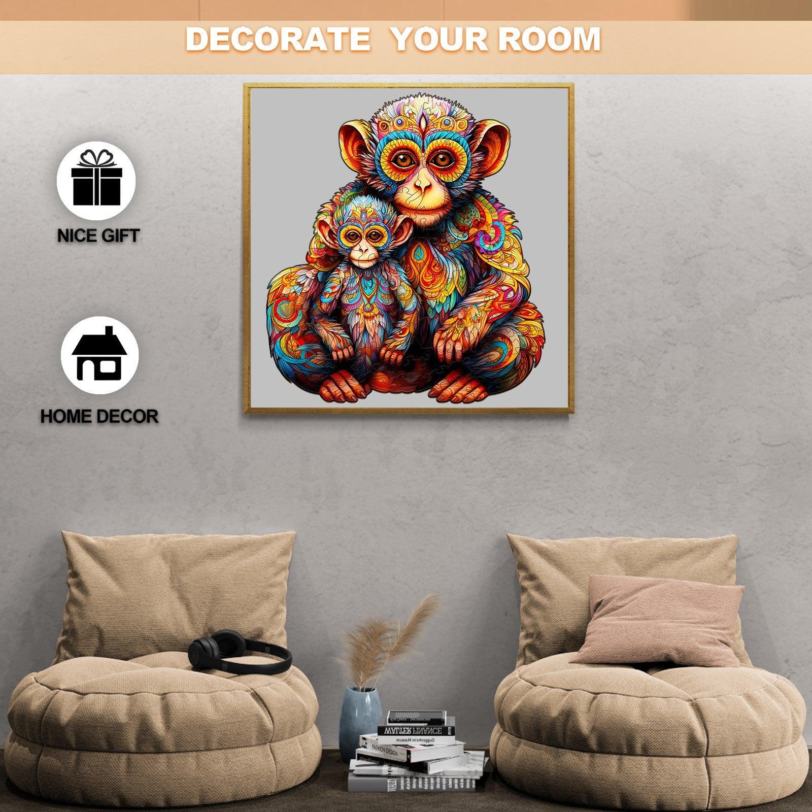 Monkey Family Wooden Jigsaw Puzzle