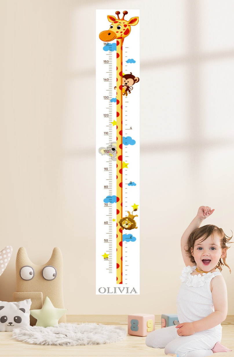 Personalized Wooden Giraffe Growth Chart Height Ruler