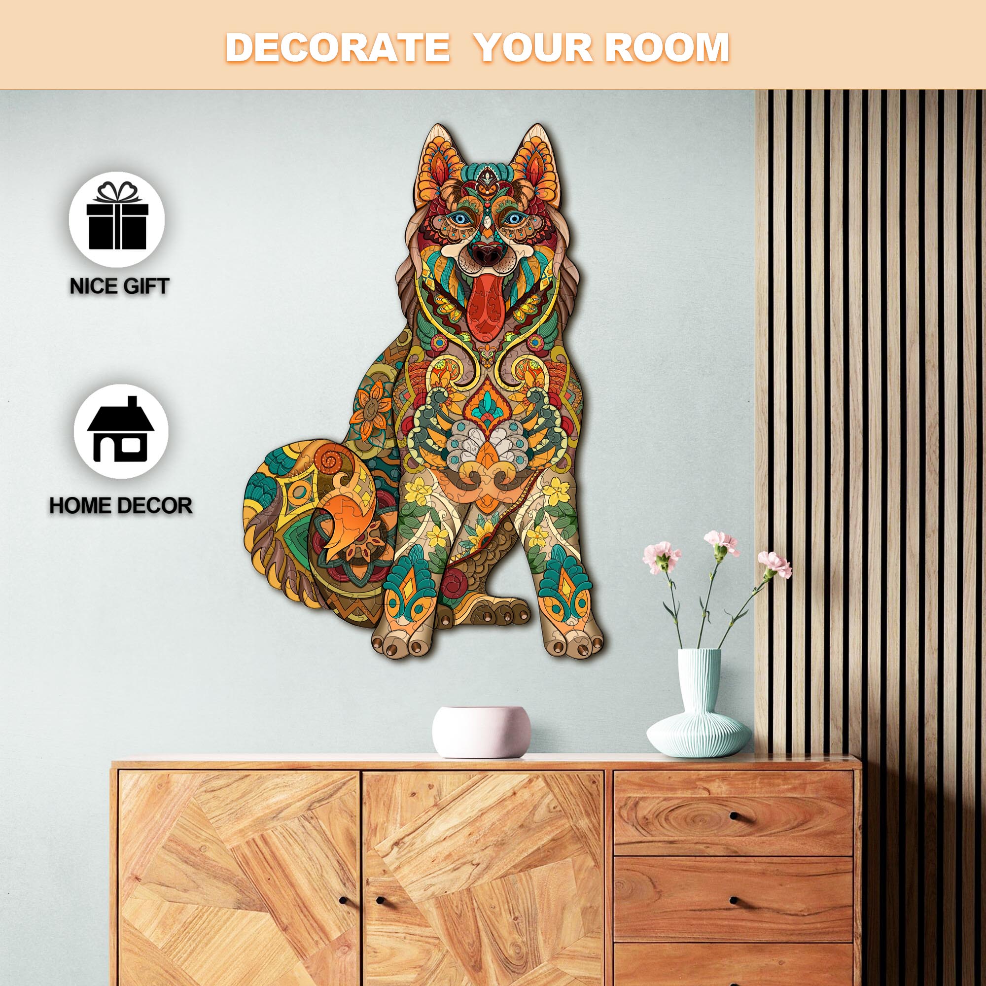 Cute Husky Wooden Jigsaw Puzzle
