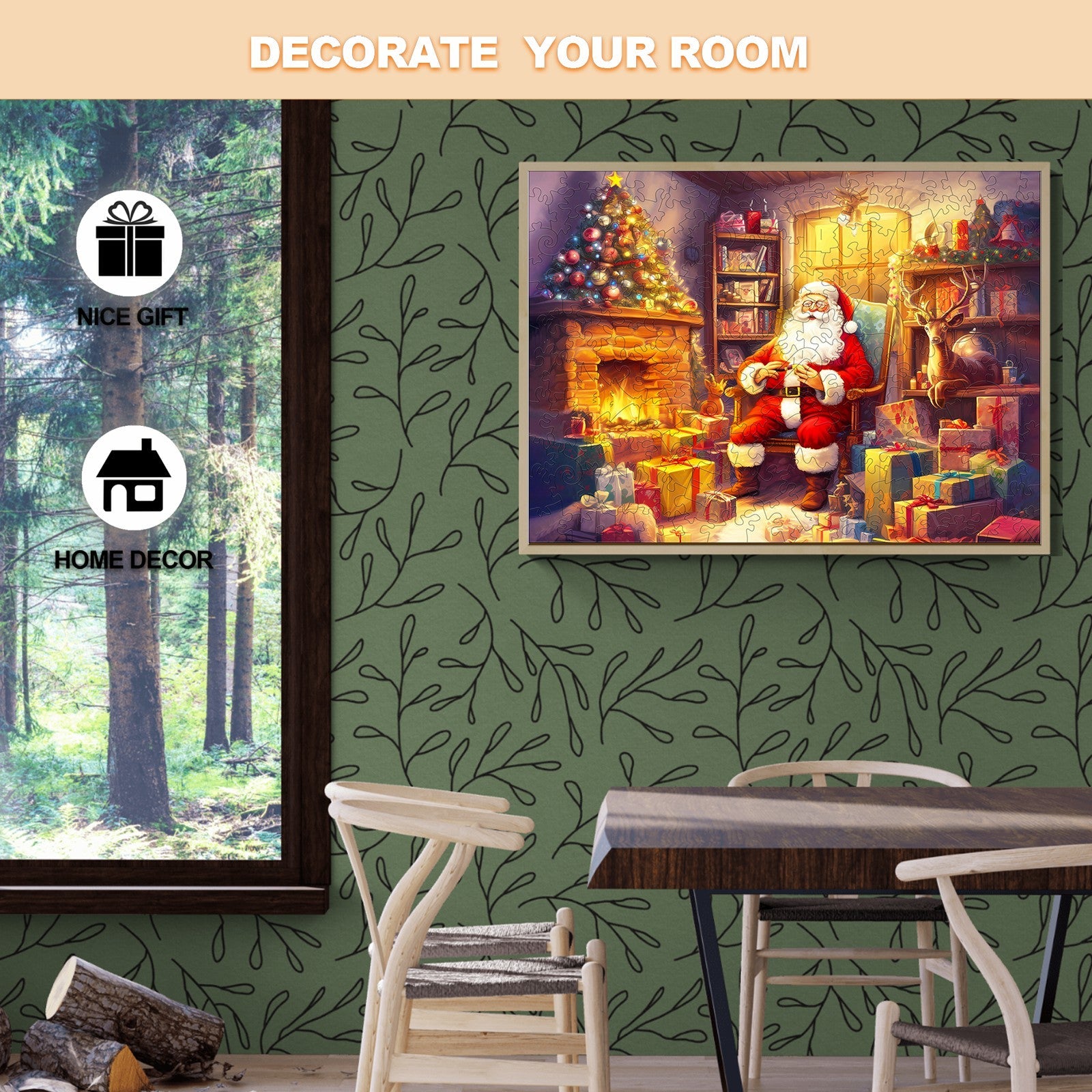 Jolly Santa Claus Wooden Jigsaw Puzzle