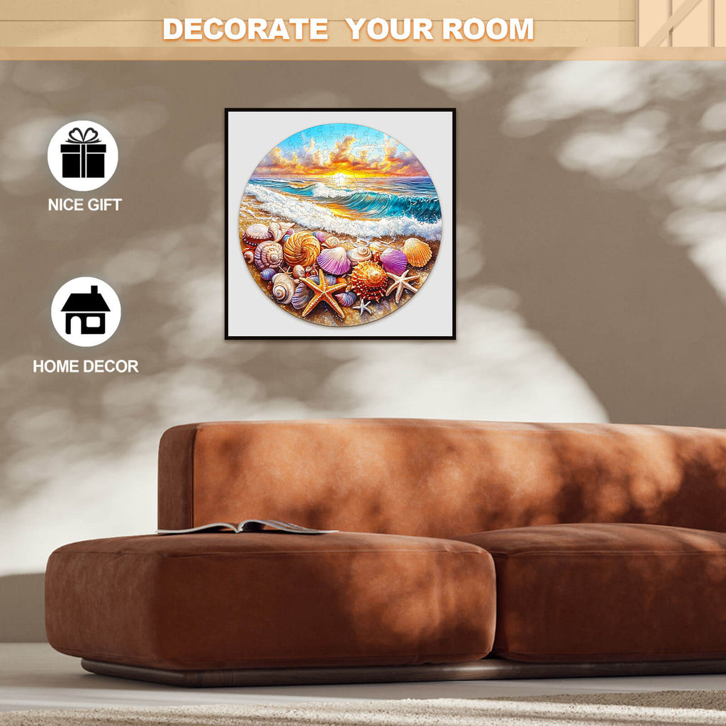Ocean and Shells-1 Wooden Jigsaw Puzzle