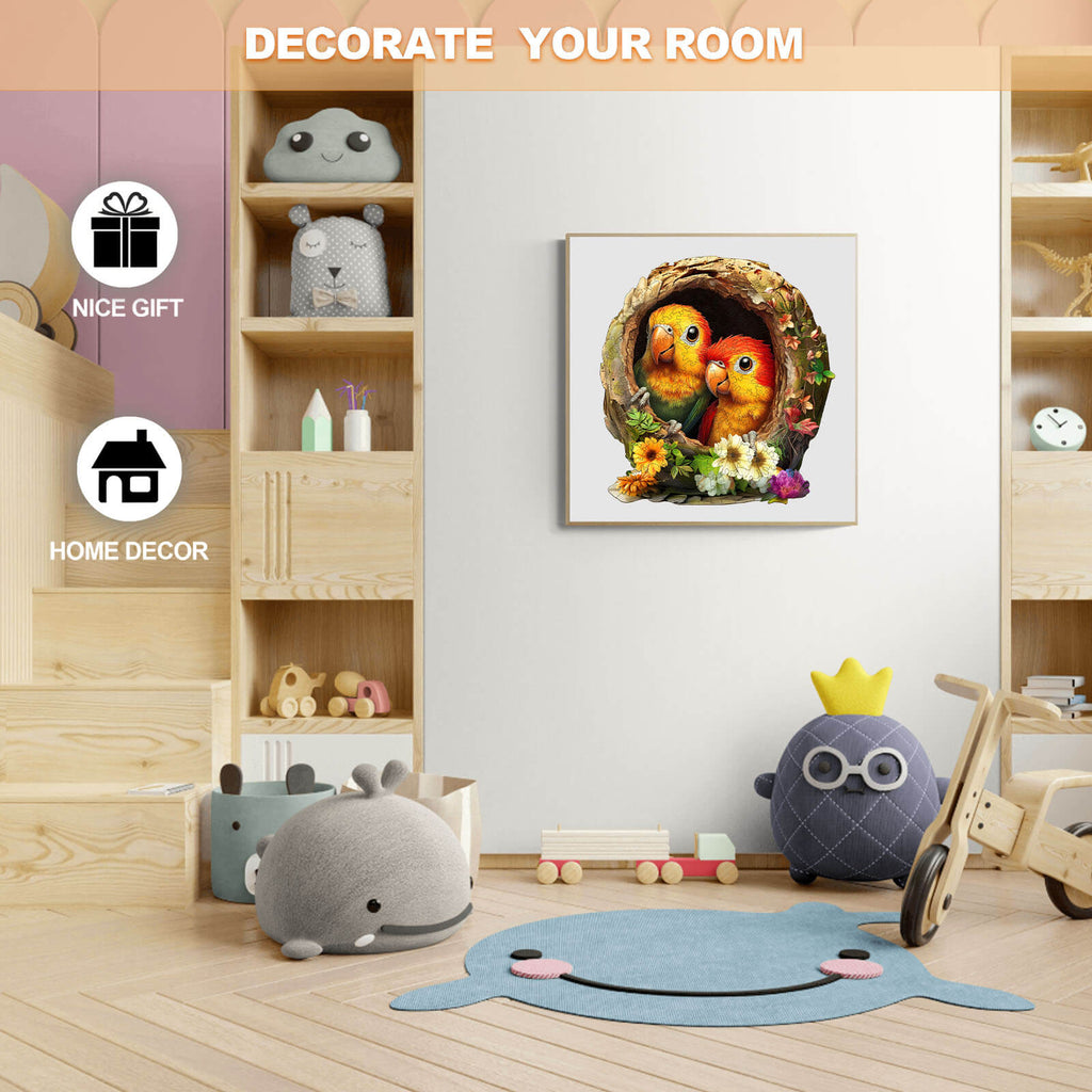 Naughty Parrot-2 Wooden Jigsaw Puzzle
