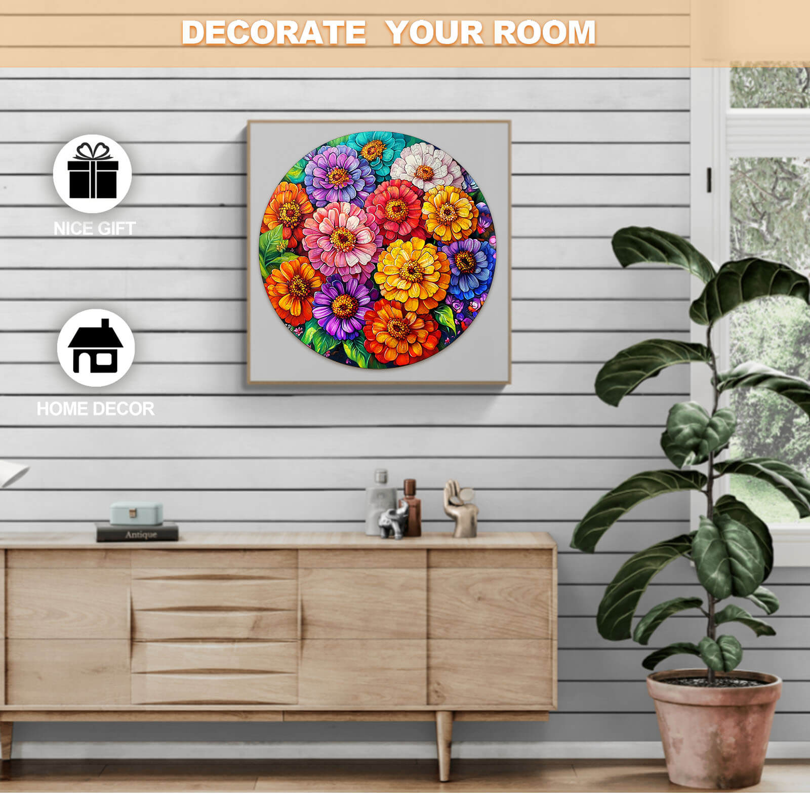 Beautiful Flowers Wooden Jigsaw Puzzle