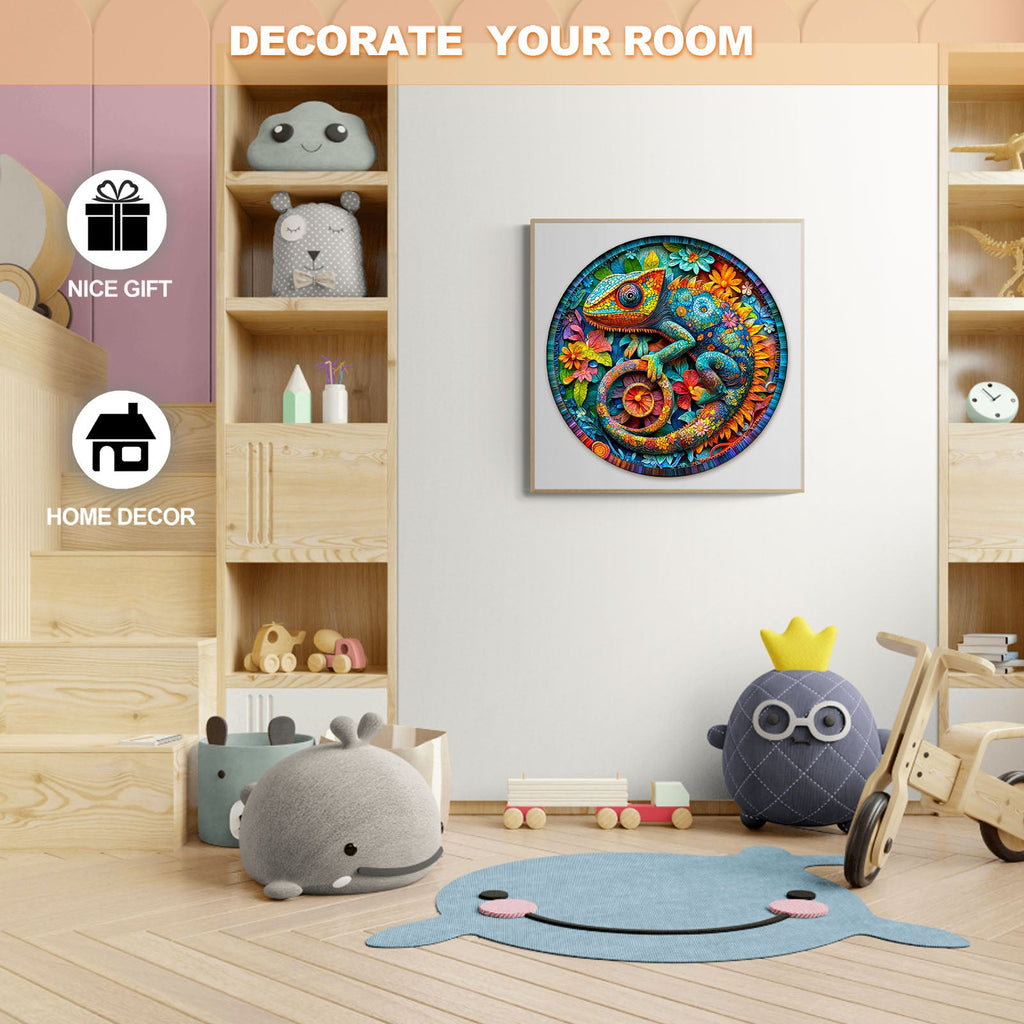paper chameleon Wooden Jigsaw Puzzle