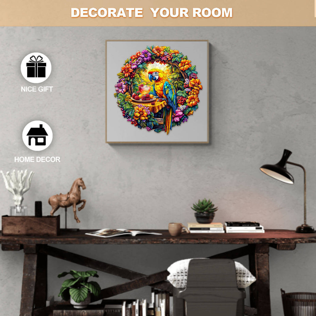 The parrot's tea-1 Wooden Jigsaw Puzzle