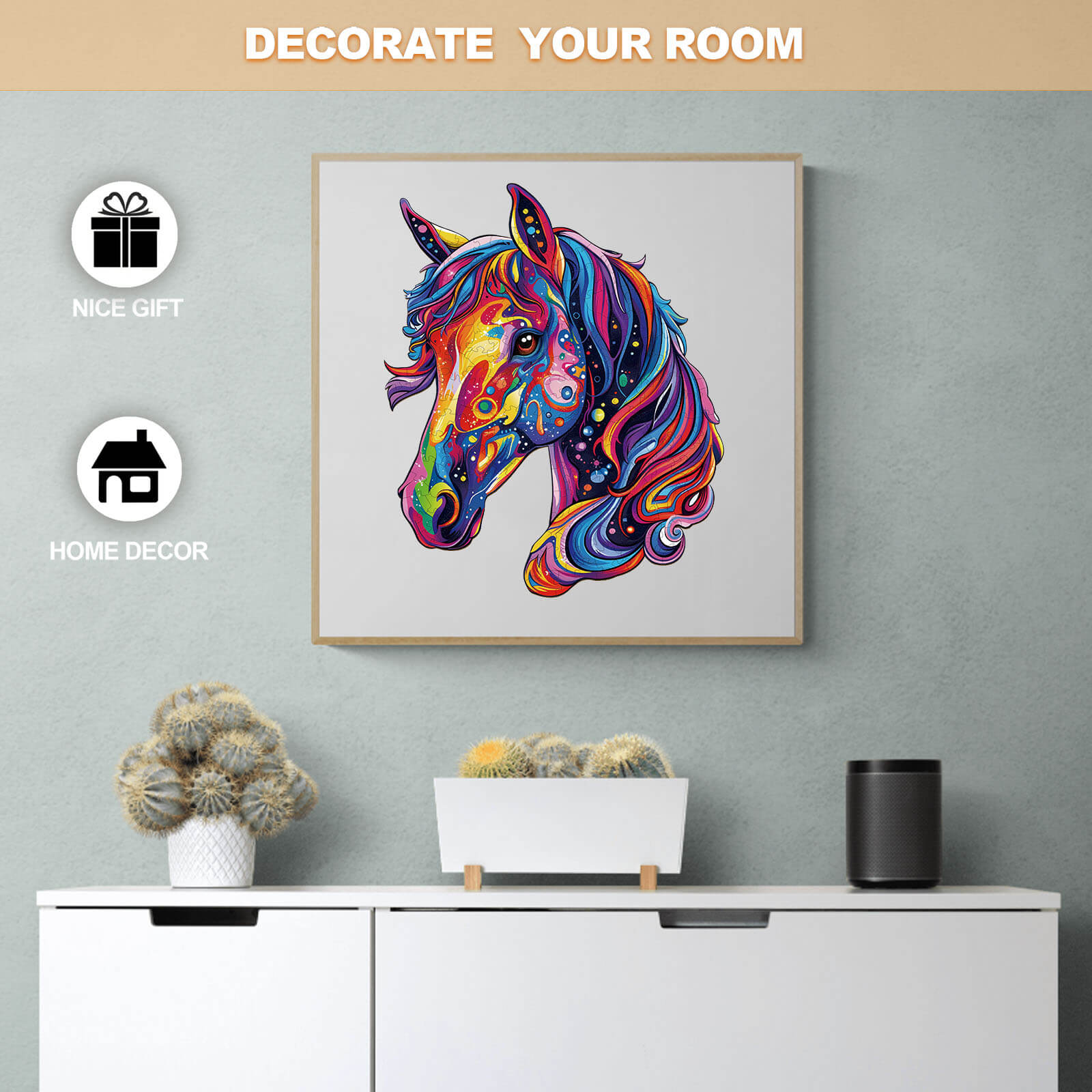 Colorful Horse Wooden Jigsaw Puzzle