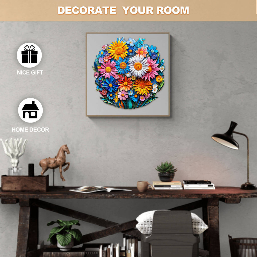 Paper flower Wooden Jigsaw Puzzle