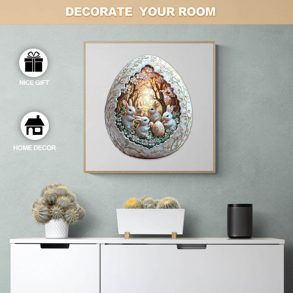 3D Eggshell world Easter-2  Wooden Jigsaw Puzzle