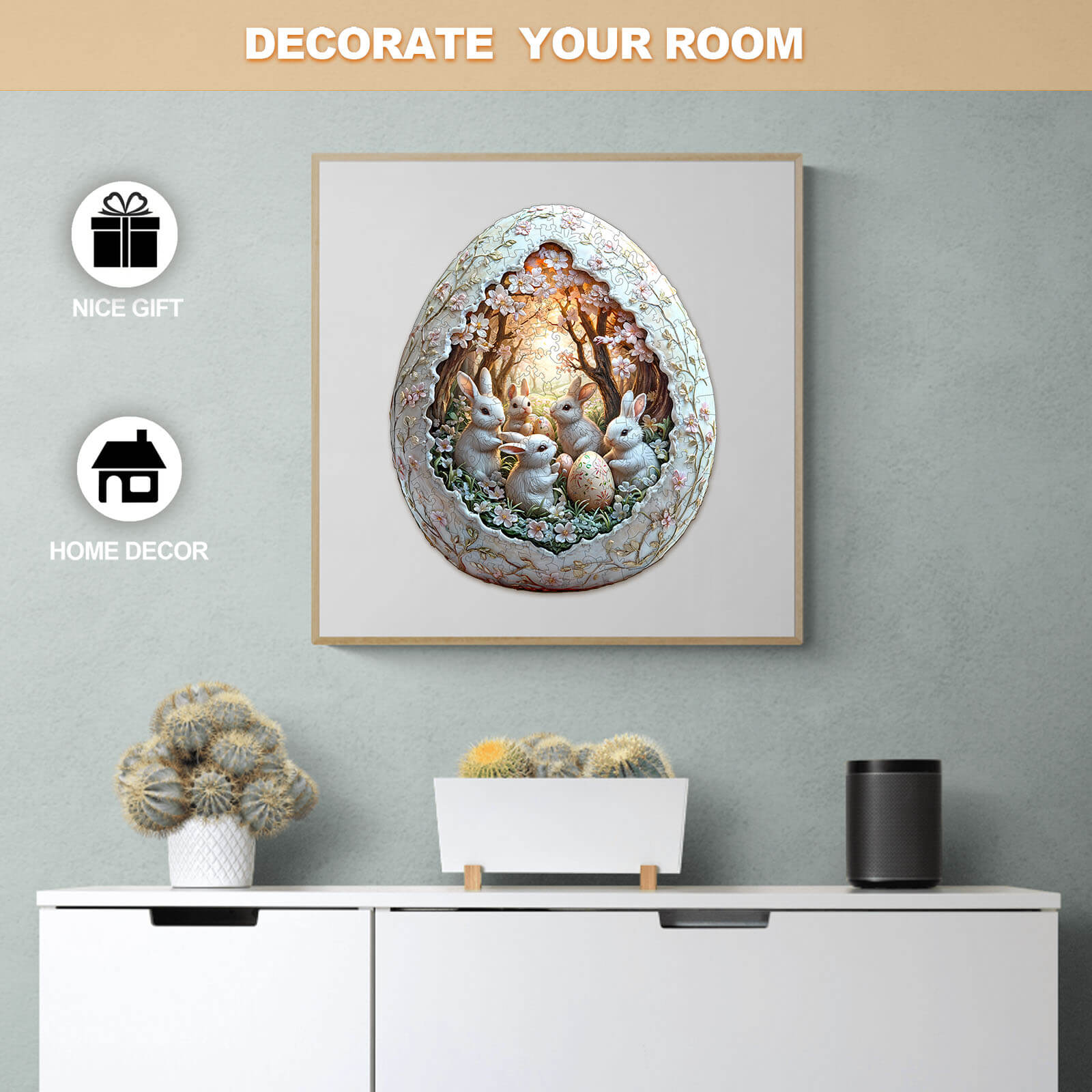 3D Eggshell world Easter-2  Wooden Jigsaw Puzzle