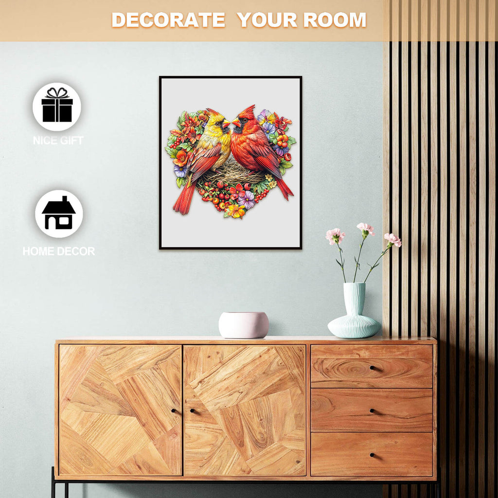sweet cardinal Wooden Jigsaw Puzzle