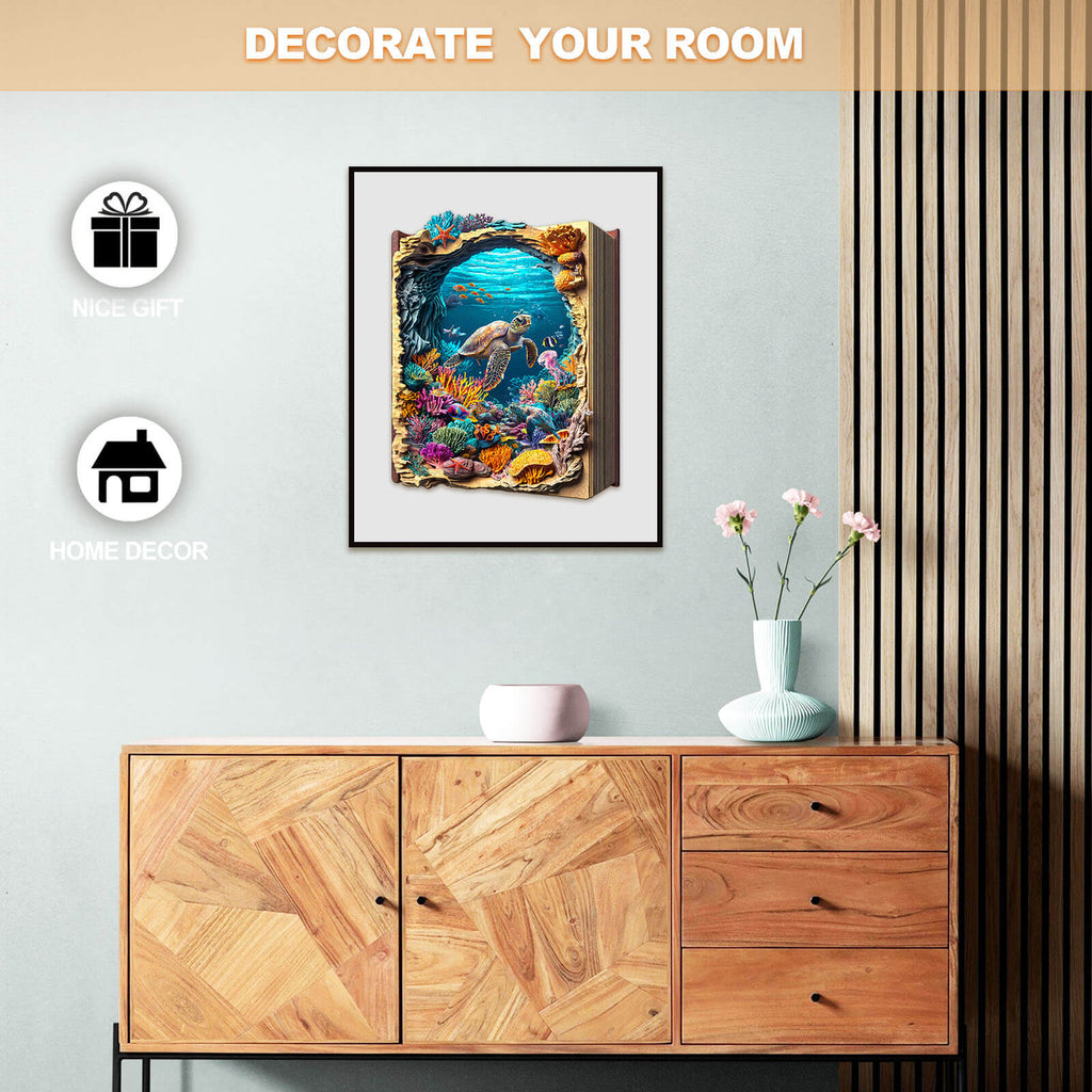 Deep Blue Wooden Jigsaw Puzzle