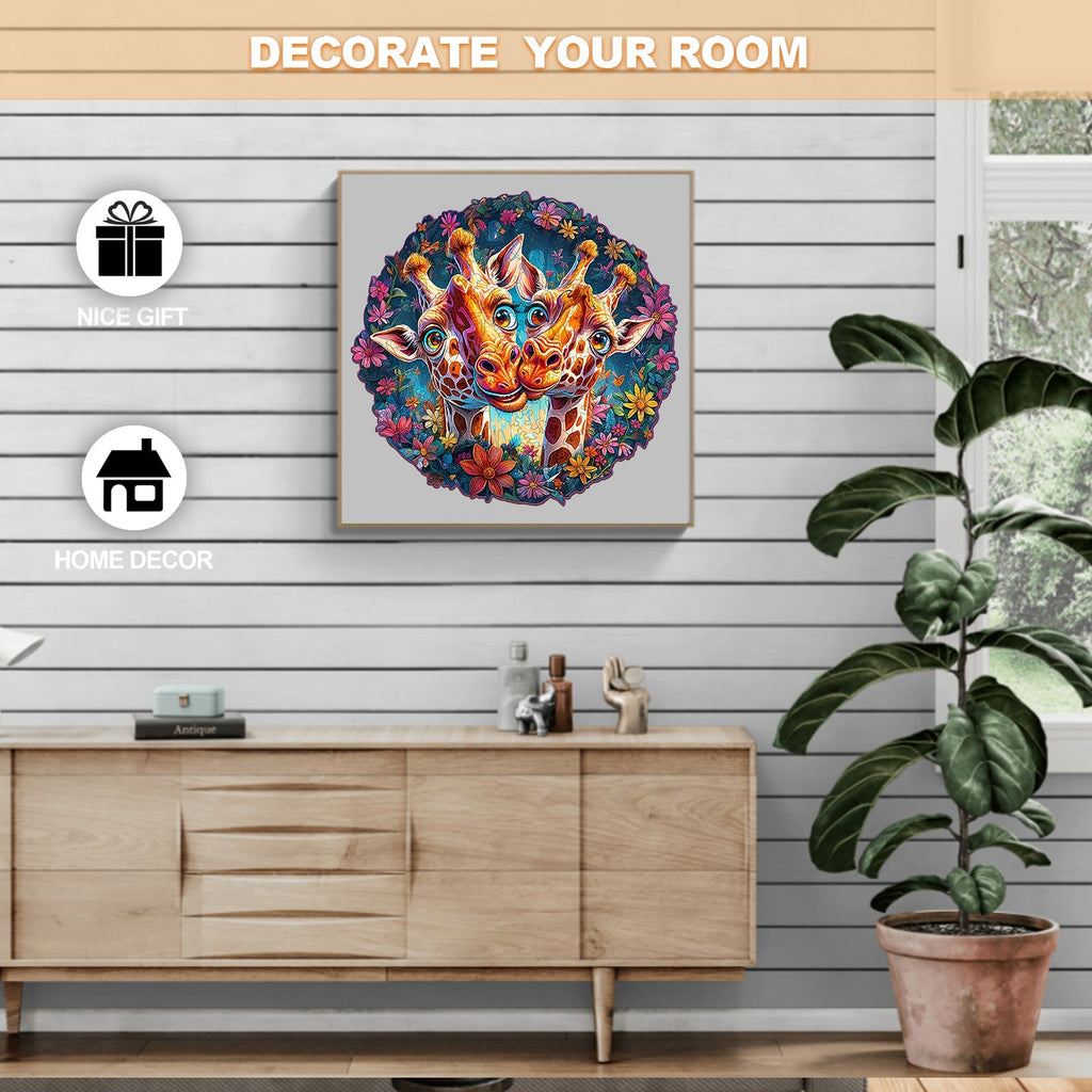 Funny Giraffe Wooden Jigsaw Puzzle