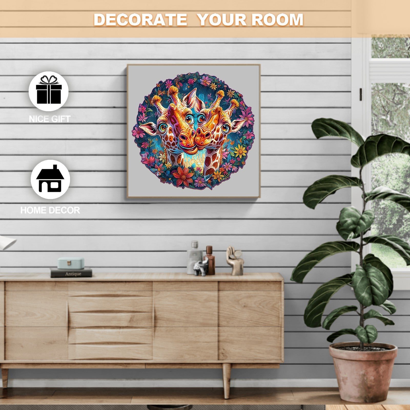 Funny Giraffe Wooden Jigsaw Puzzle