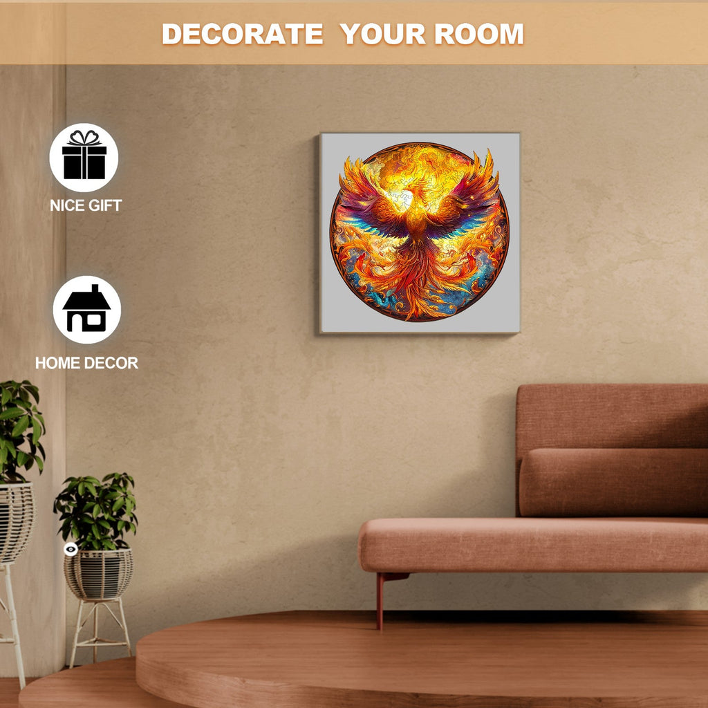 Flame-born Phoenix-2 Wooden Jigsaw Puzzle