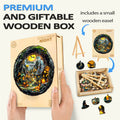 3D Halloween Night wooden jigsaw puzzle in gift box with small easel, perfect for mind games and puzzle enthusiasts.