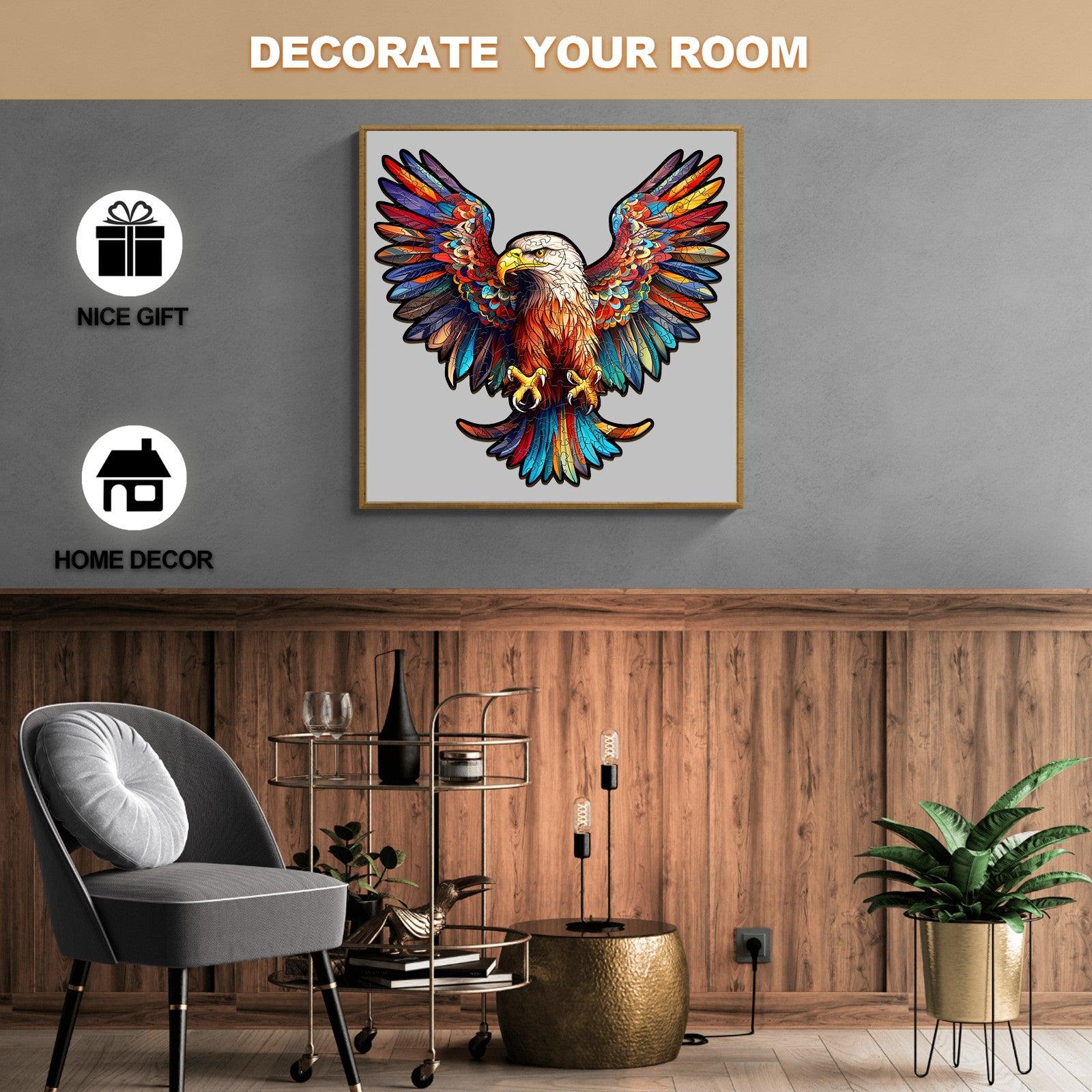 Bald Eagle with Spread Wings Wooden Jigsaw Puzzle