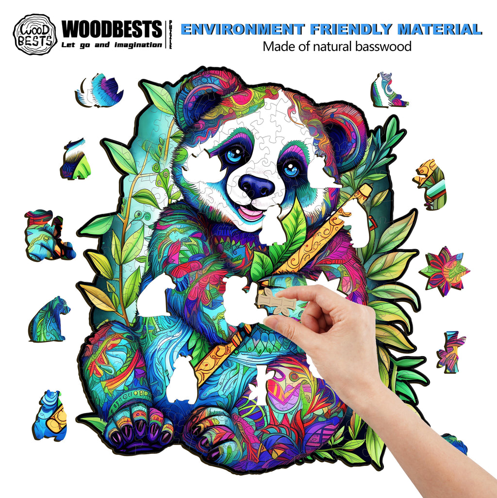 Cute Panda Wooden Jigsaw Puzzle