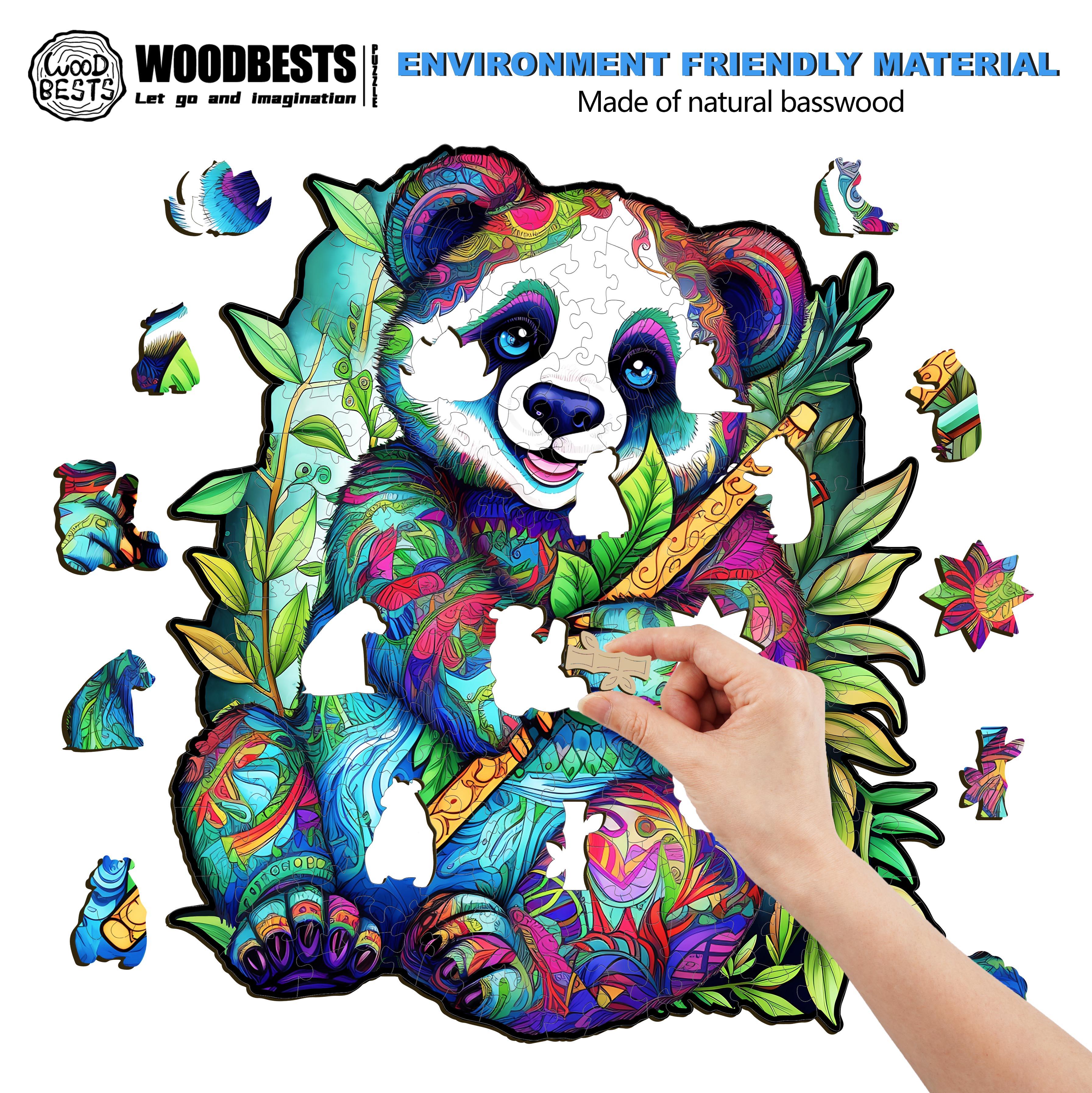 Cute Panda Wooden Jigsaw Puzzle