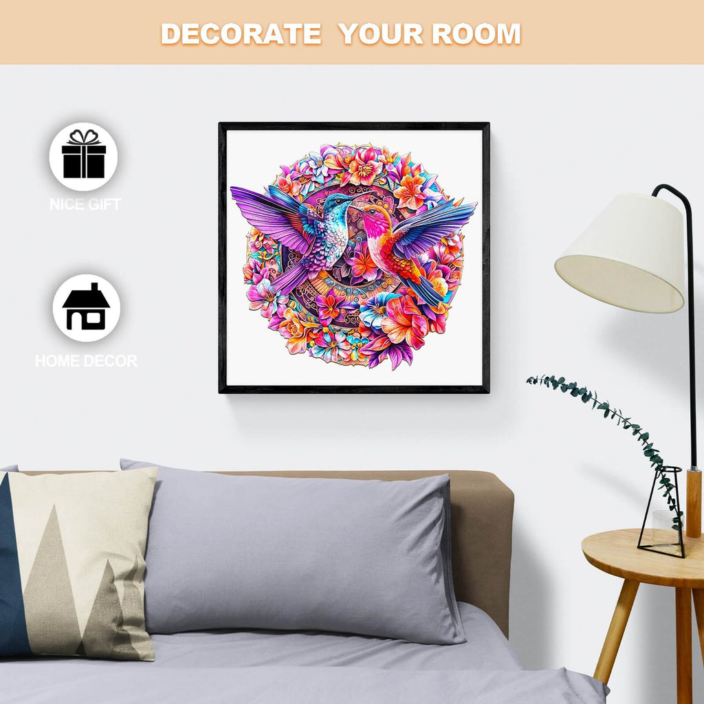 Flower Hummingbird Wooden Jigsaw Puzzle