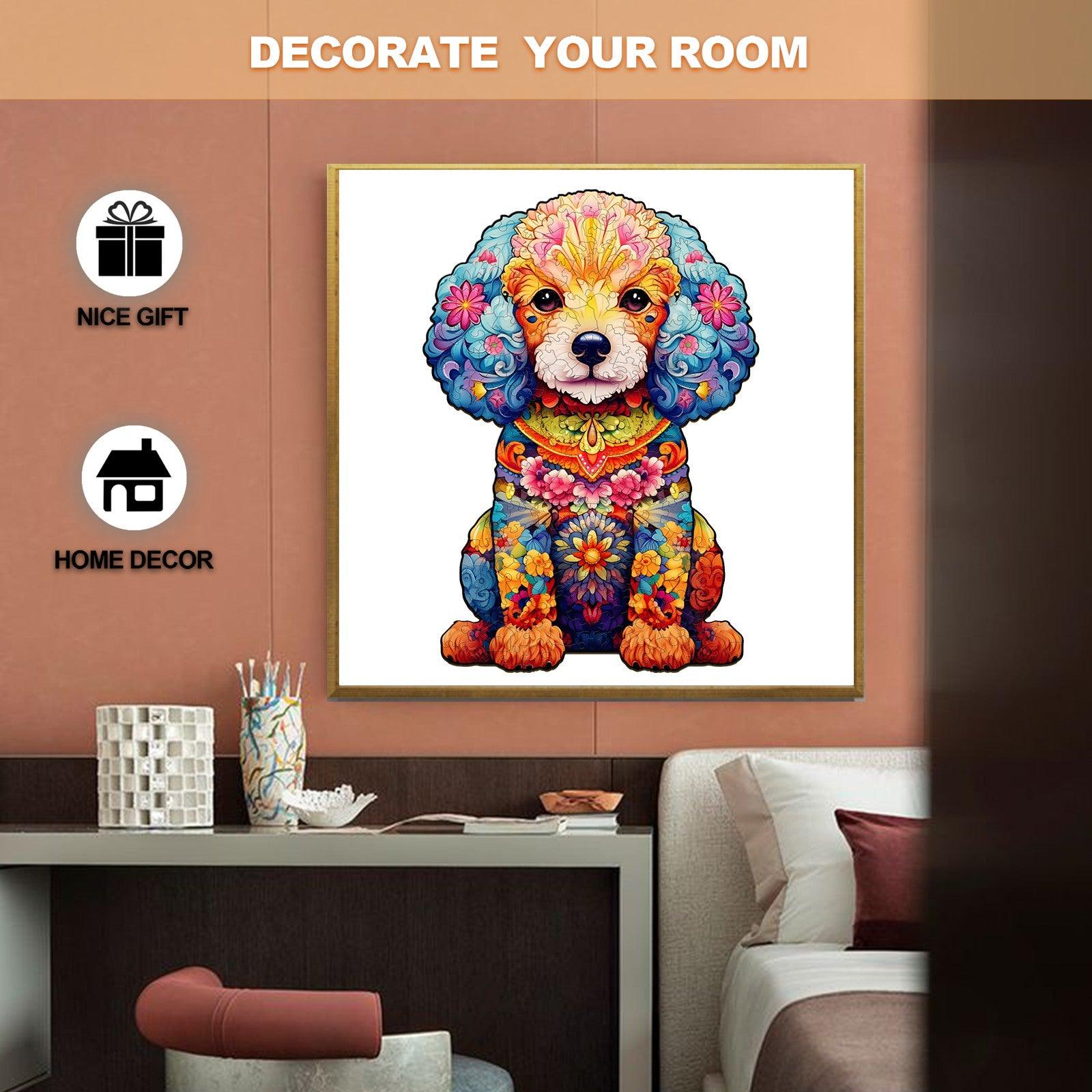 Cute Poodle Wooden Jigsaw Puzzle