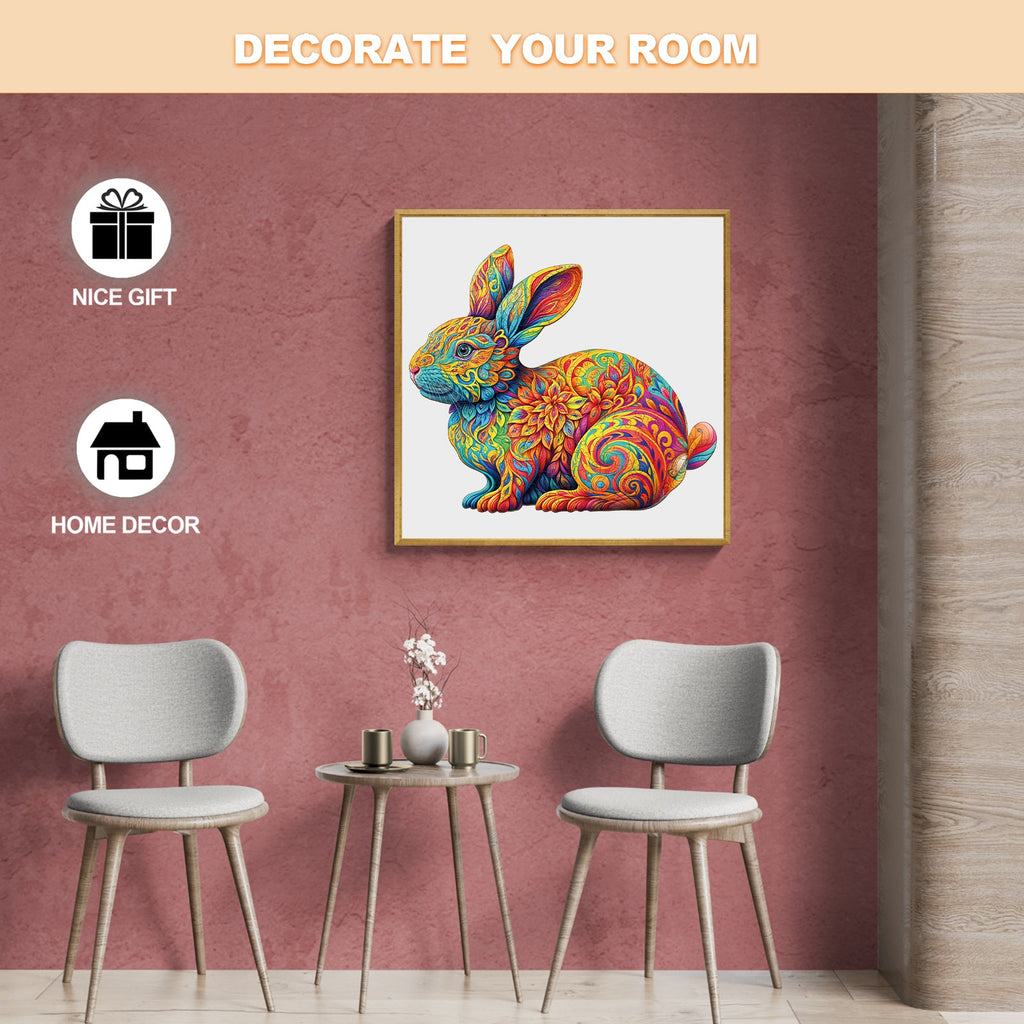 Cute Rabbit Wooden Jigsaw Puzzle