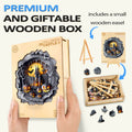 3D Halloween Castle-1 wooden jigsaw puzzle in a premium wooden box with small easel, perfect for gifting and mind games.