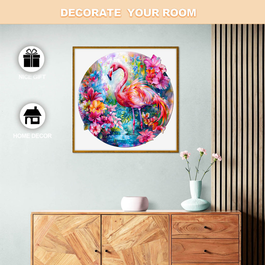 Charming Flamingo Wooden Jigsaw Puzzle