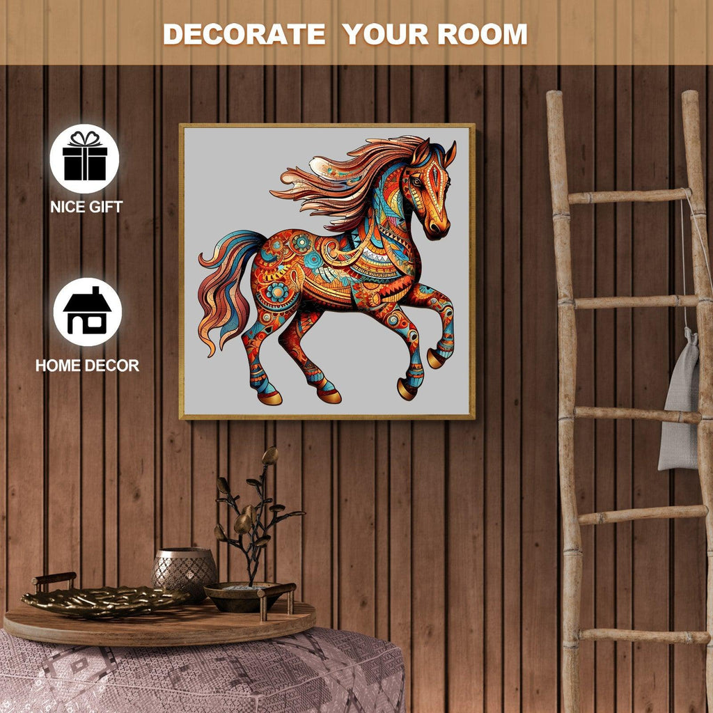 Running Horse Wooden Jigsaw Puzzle