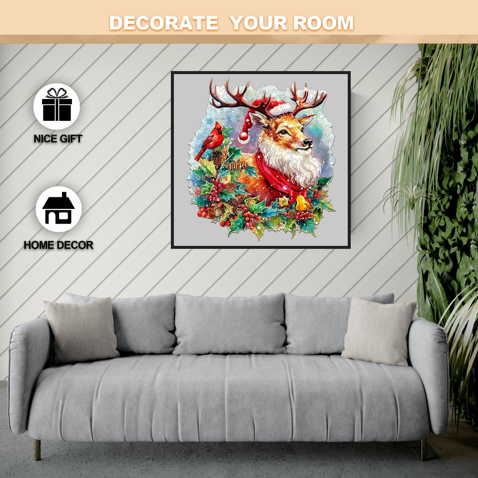 Sparkle Reindeer Wooden Jigsaw Puzzle