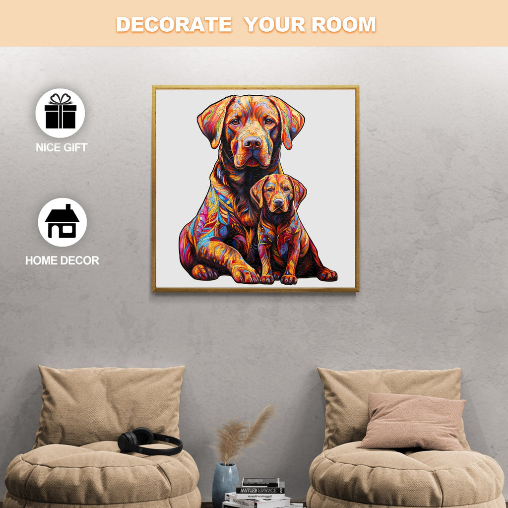 Parent-child Labrador-2 Wooden Jigsaw Puzzle