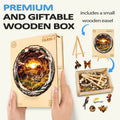 Premium 3D Autumn Farm-1 wooden jigsaw puzzle in a giftable box, includes small wooden easel for display.