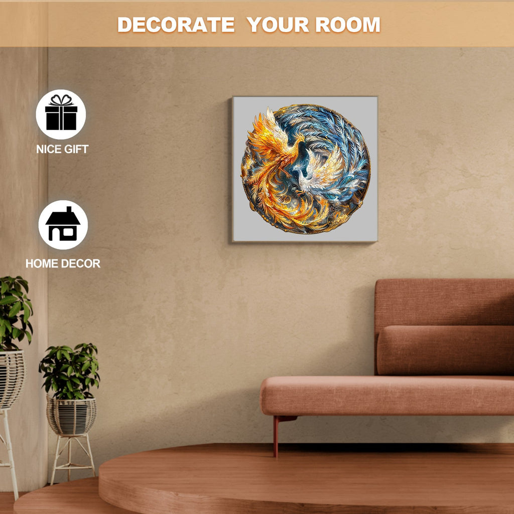 Yin Yang Phoenix-2 Wooden Jigsaw Puzzle