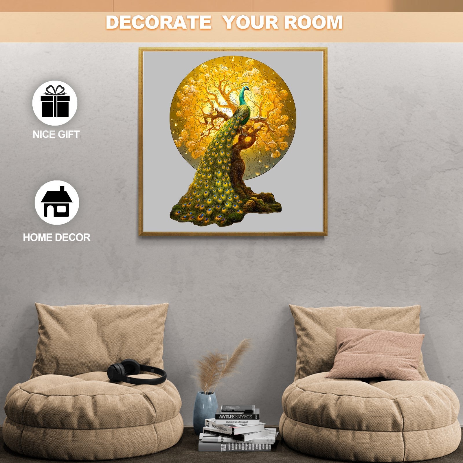 Noble Peacock-2 Wooden Jigsaw Puzzle