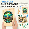3D Aurora-1 wooden jigsaw puzzle in a gift box with easel, crafted for mindful exploration and focus.