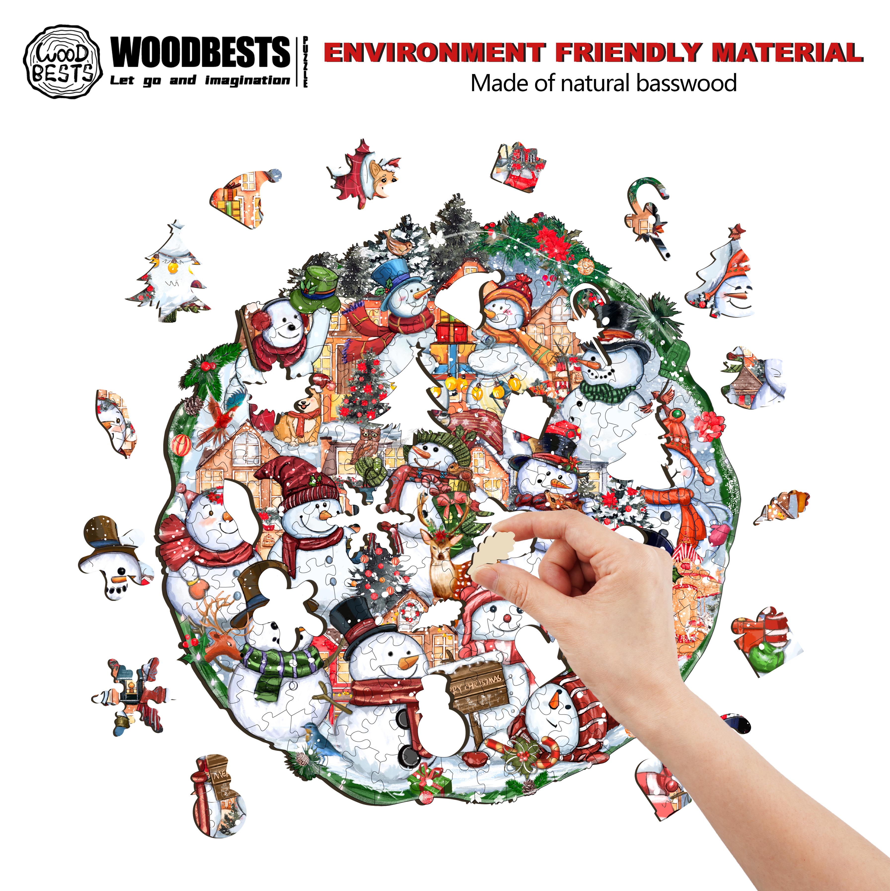 Merry Christmas Wooden Jigsaw Puzzle