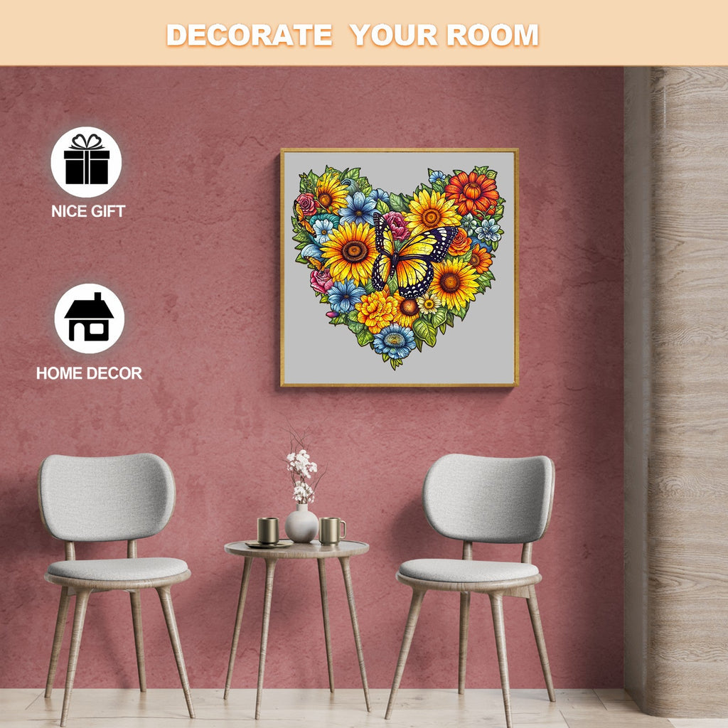 Flower Butterfly Wooden Jigsaw Puzzle