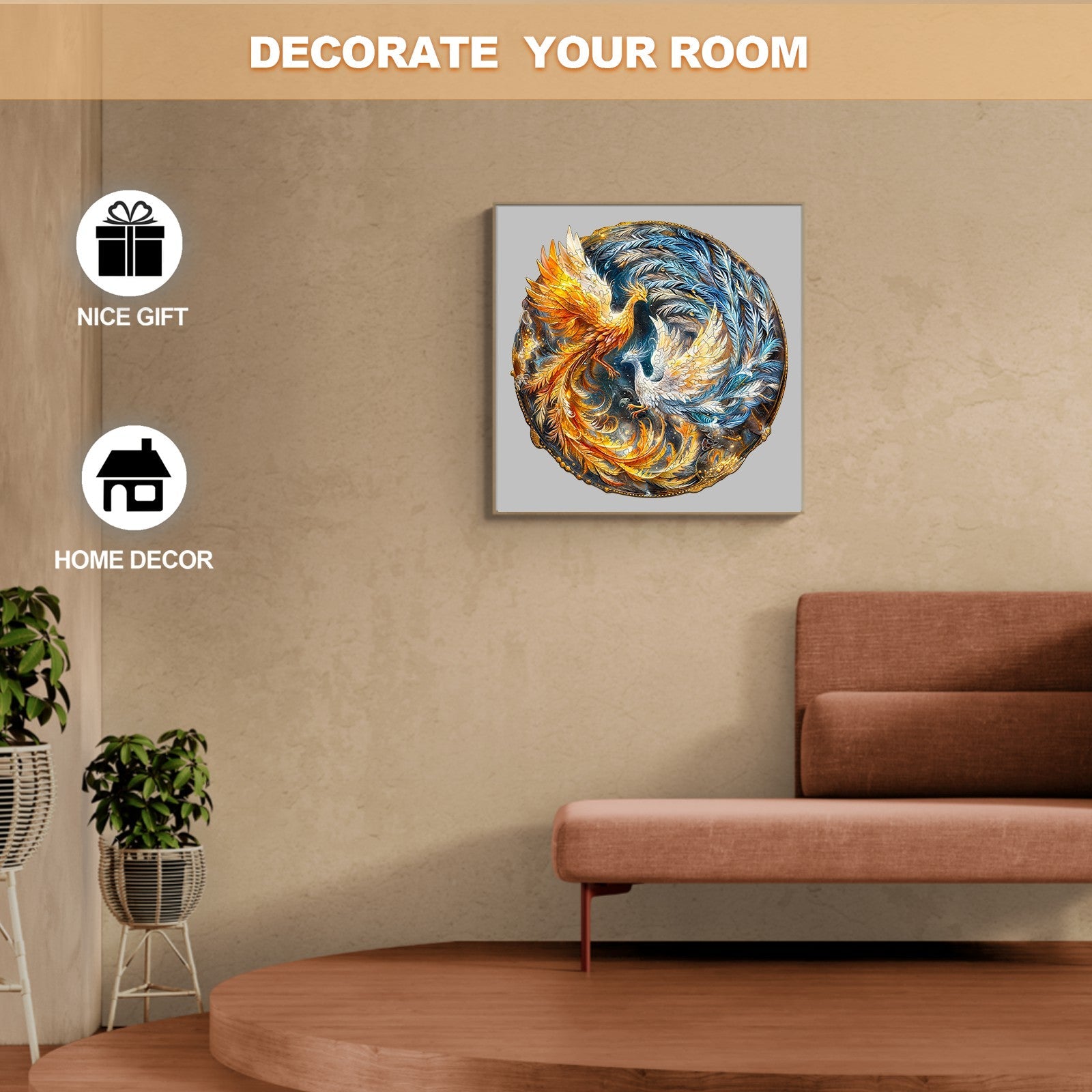 Yin Yang Phoenix-2 Wooden Jigsaw Puzzle