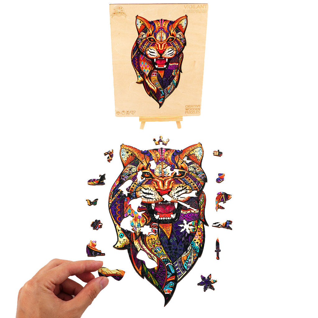 Vigilant Leopard Wooden Jigsaw Puzzle