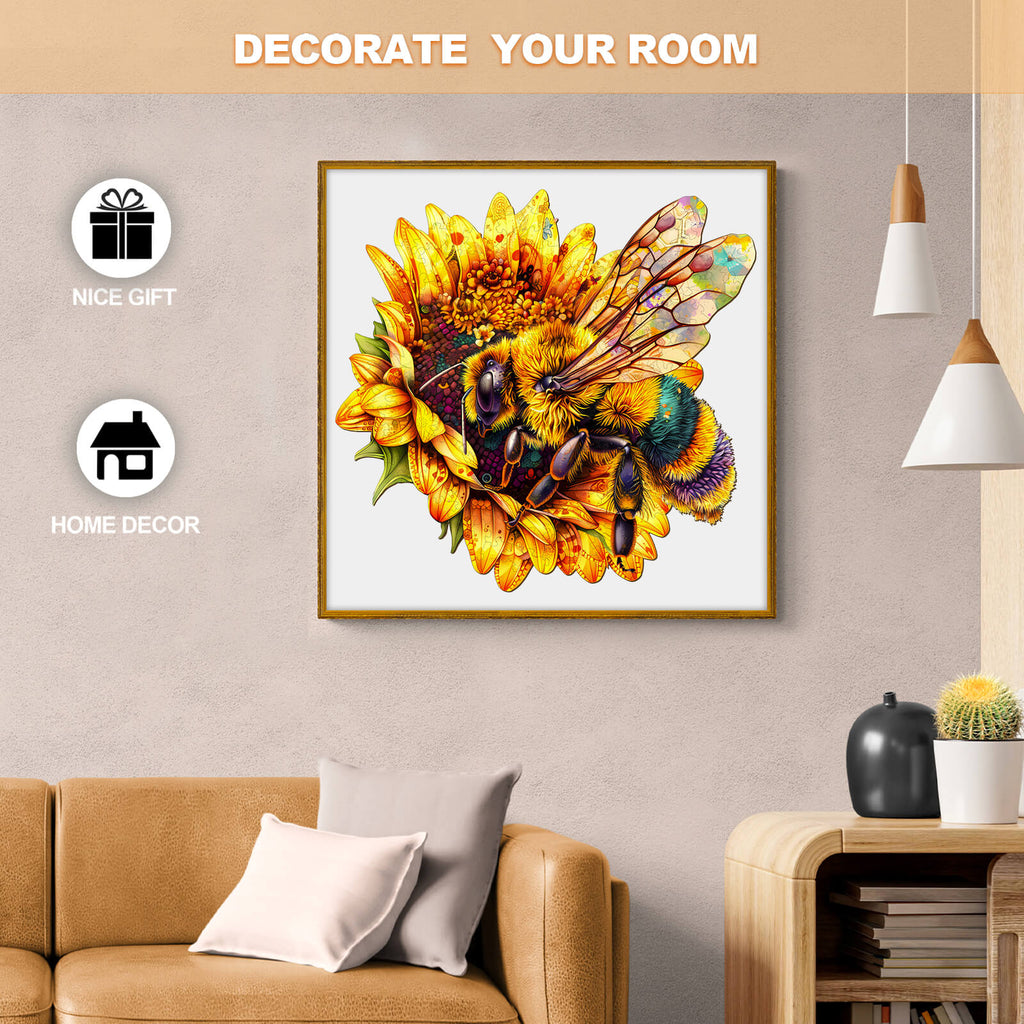 Bee Collecting Nectar Wooden Jigsaw Puzzle