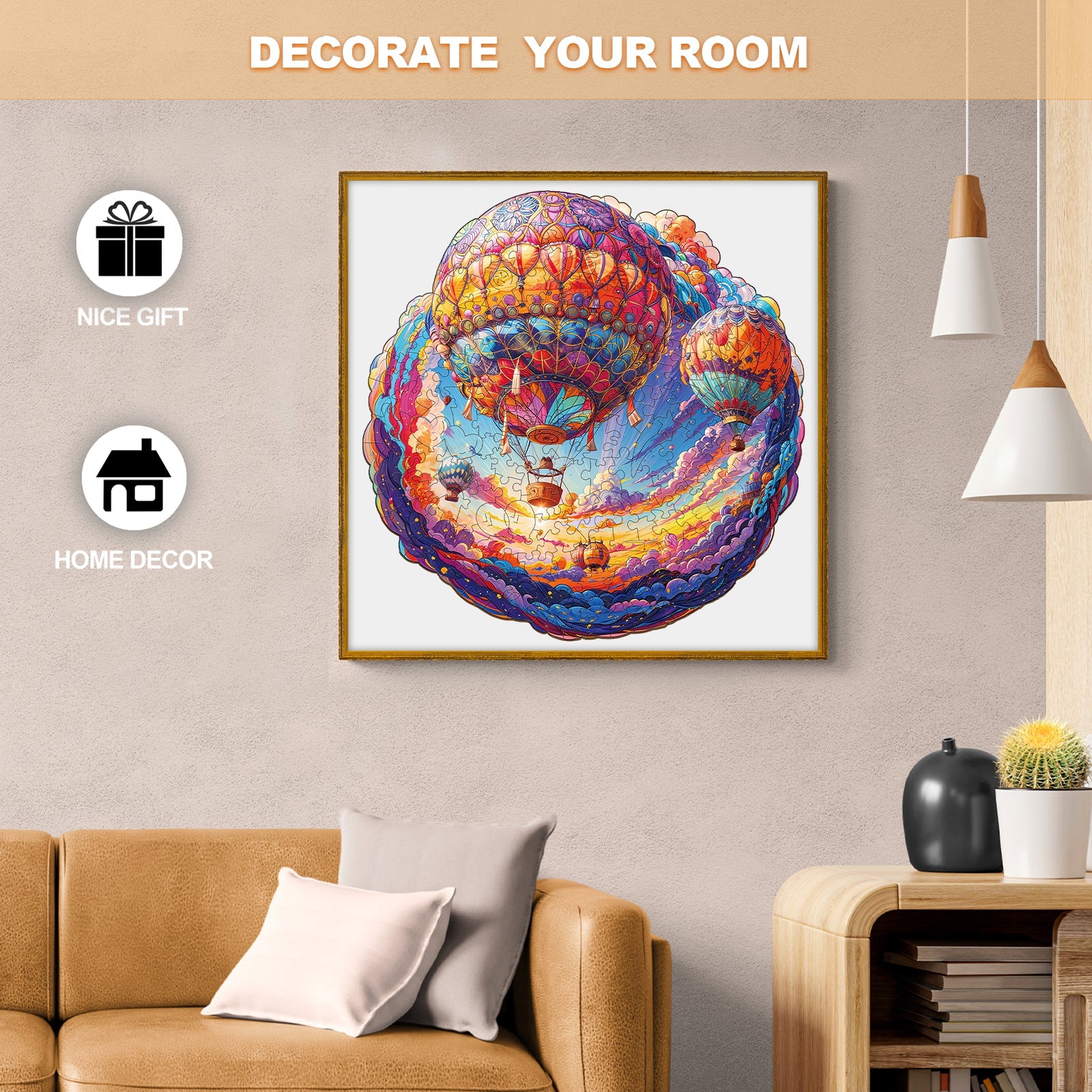 Hot Air Balloon Wooden Jigsaw Puzzle