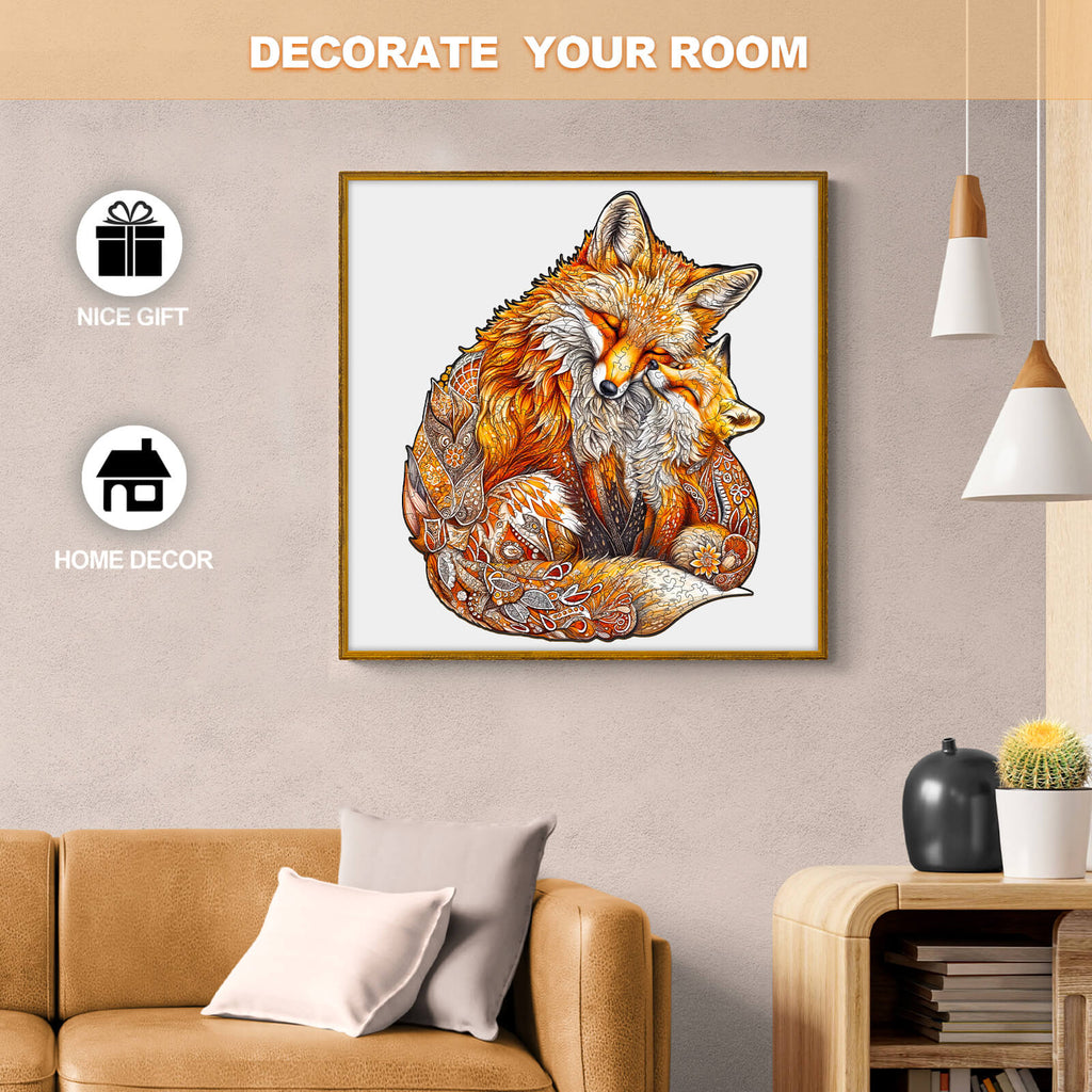 Flash Sale⚡  FOX FAMILY-2 Wooden Jigsaw Puzzle