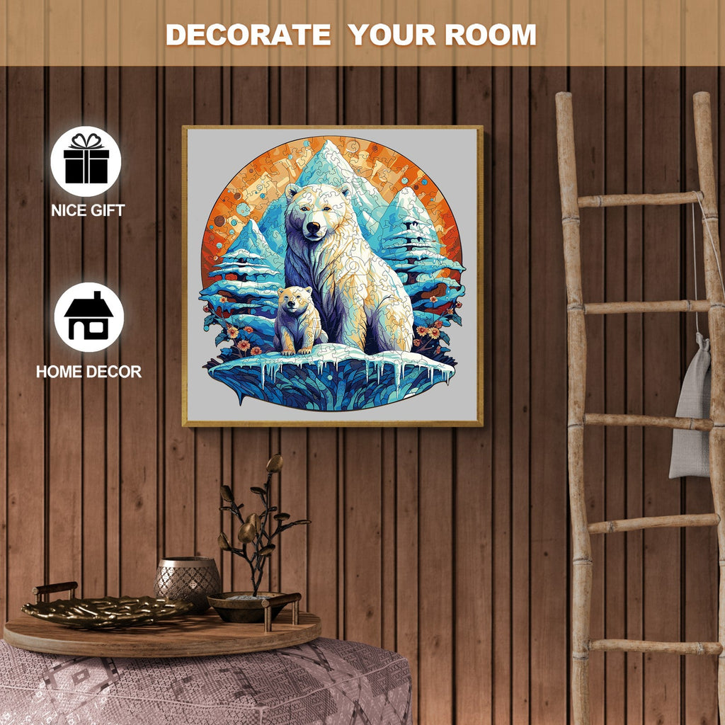Polor Bear Family-2 Wooden Jigsaw Puzzle