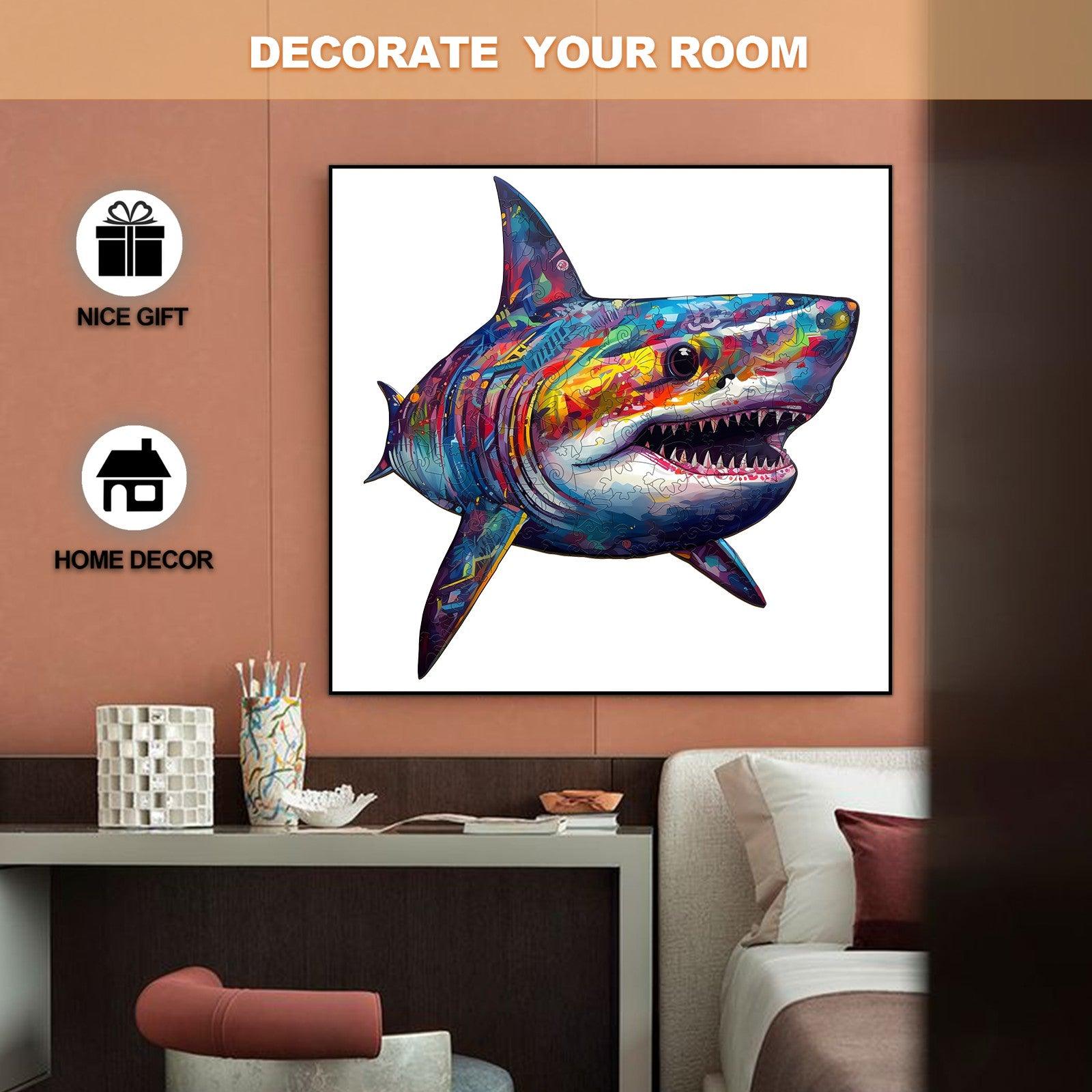 Colorful Shark Wooden Jigsaw Puzzle