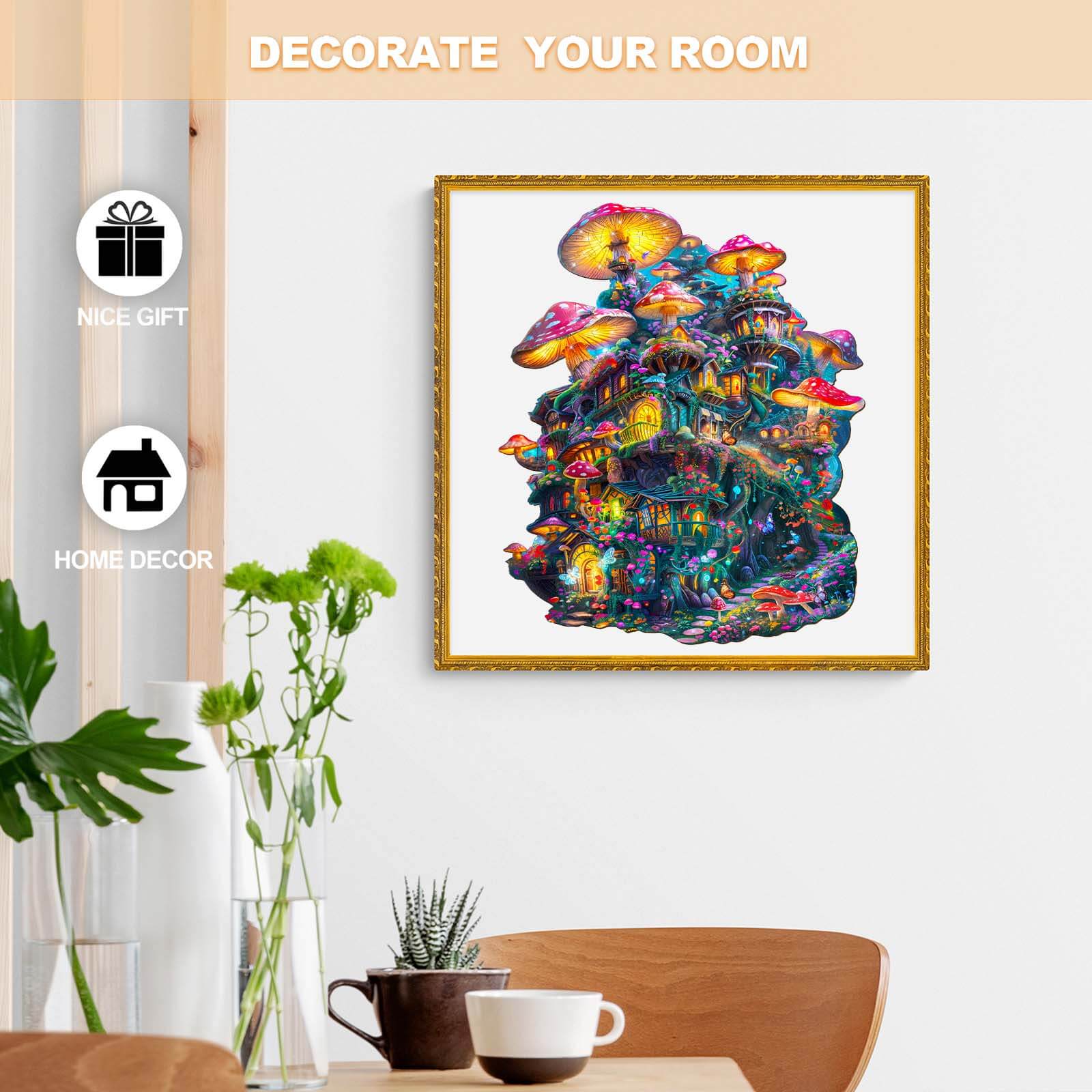 Dreamy Mushroom Wooden Jigsaw Puzzle