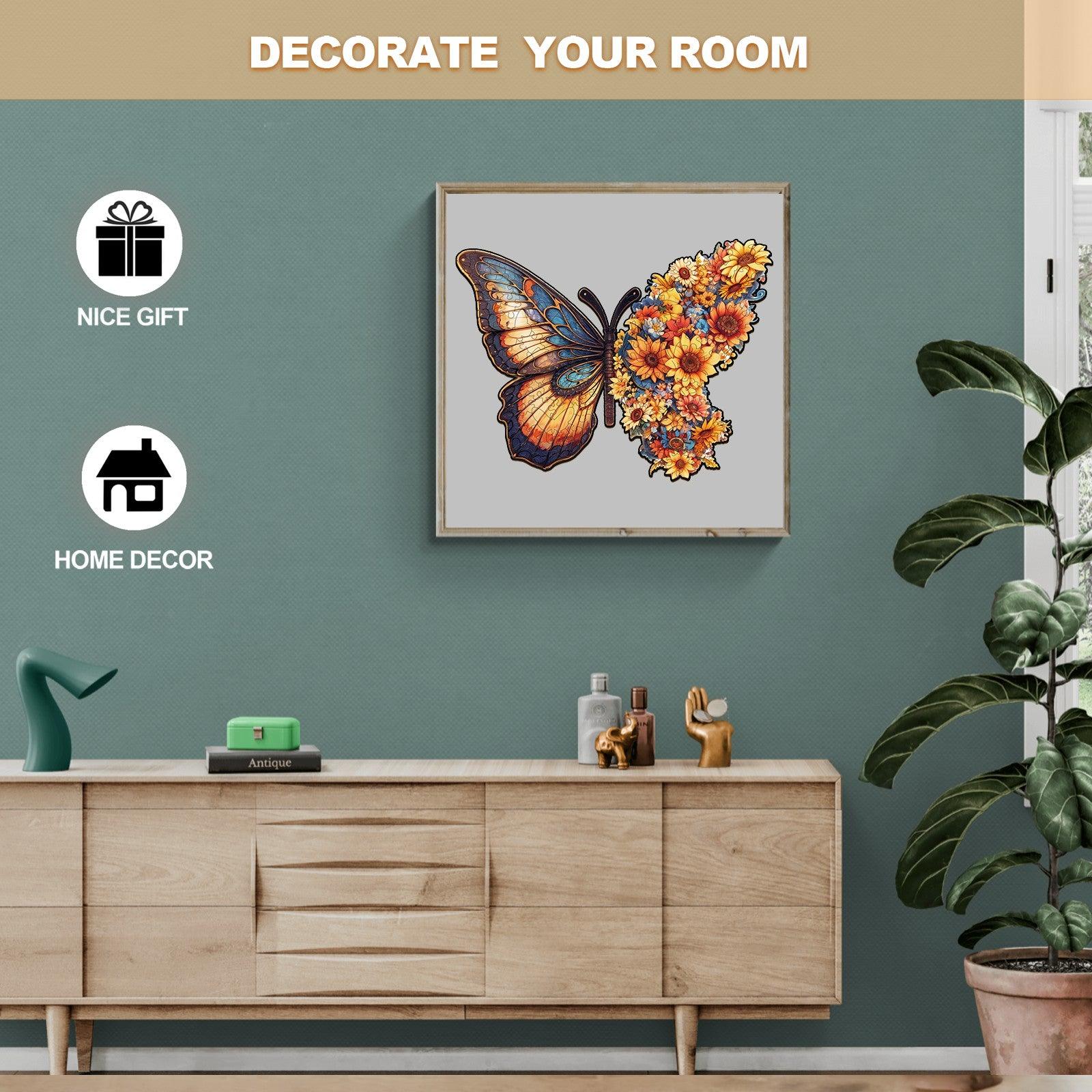 Butterfly Flower Wooden Jigsaw Puzzle