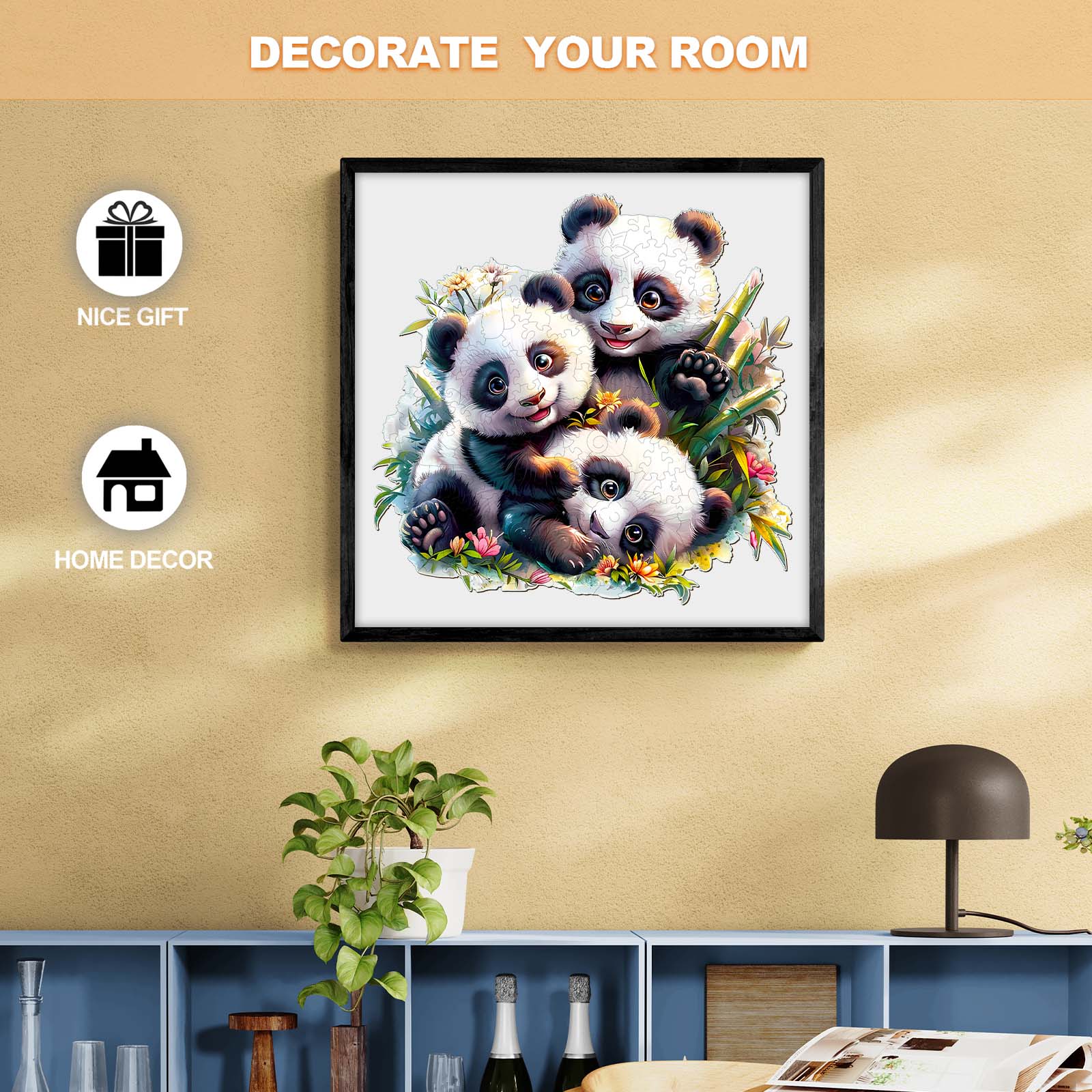 Panda Family Wooden Jigsaw Puzzle