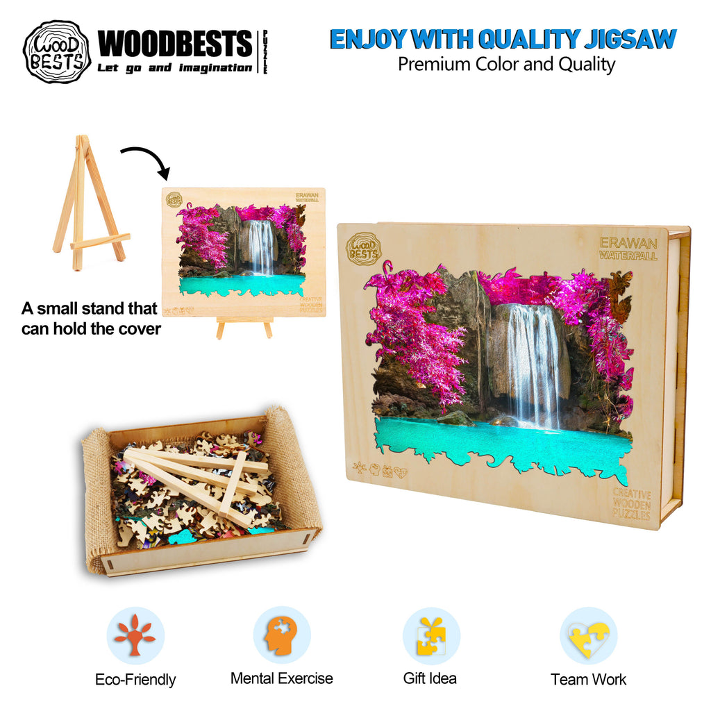 Erawan Waterfall Wooden Jigsaw Puzzle