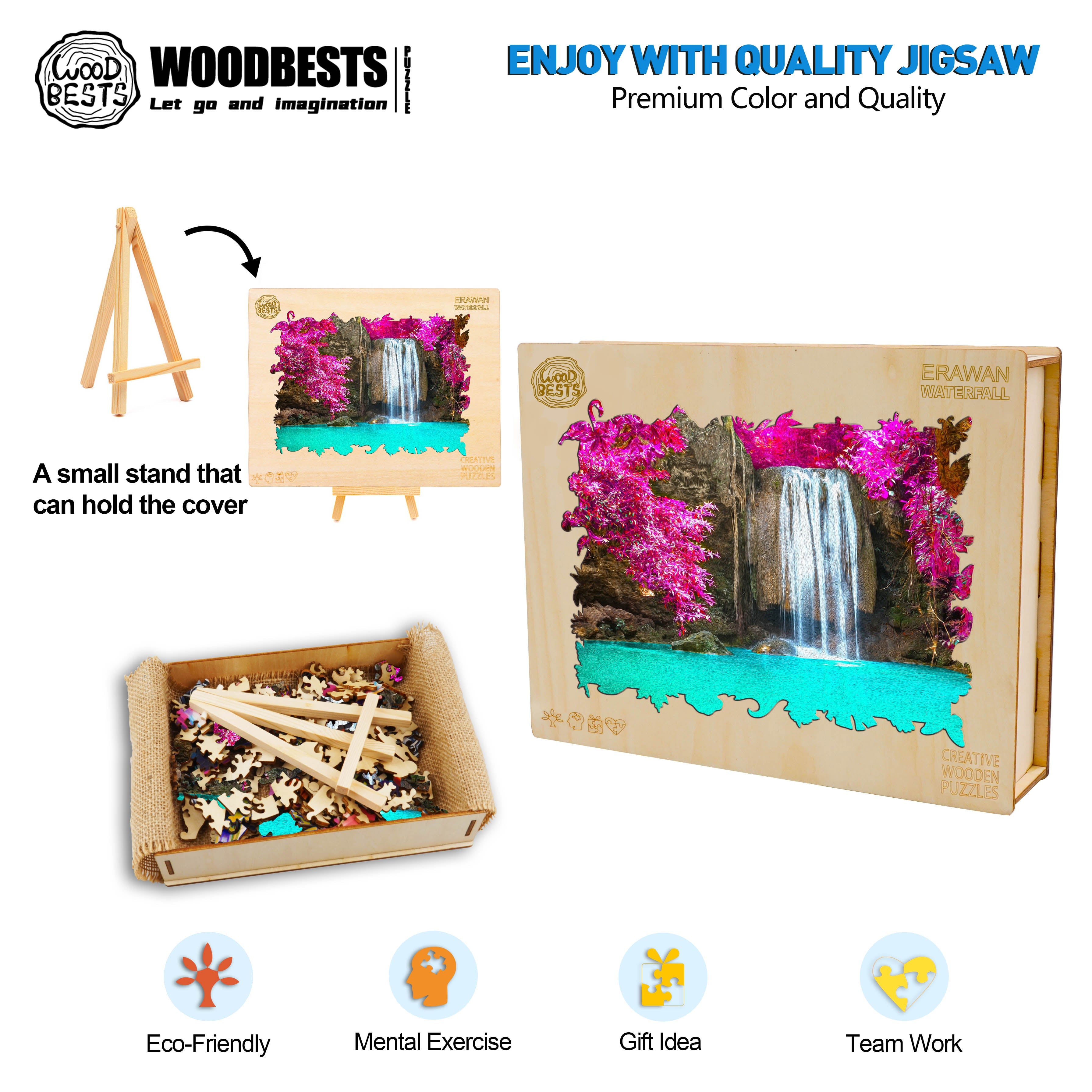 Erawan Waterfall Wooden Jigsaw Puzzle